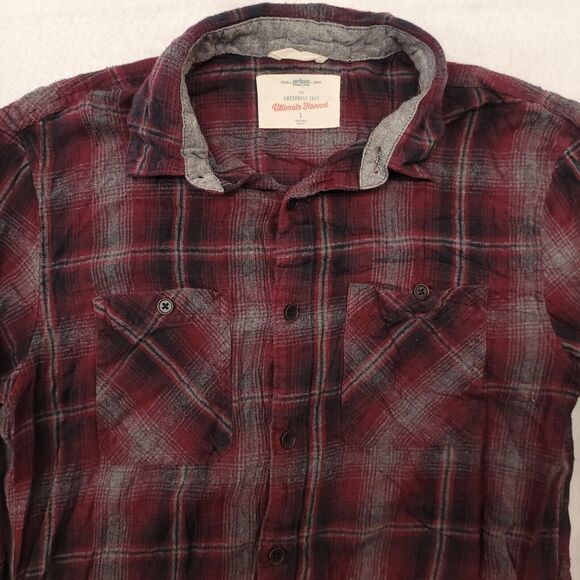 Urban Pipeline Tartan Flannel Button Up Shirt Mens Size Small S Red Black - Picture 1 of 10